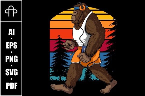 Bigfoot Running Retro: A Designer's Take on a Quirky Embroidery Pick