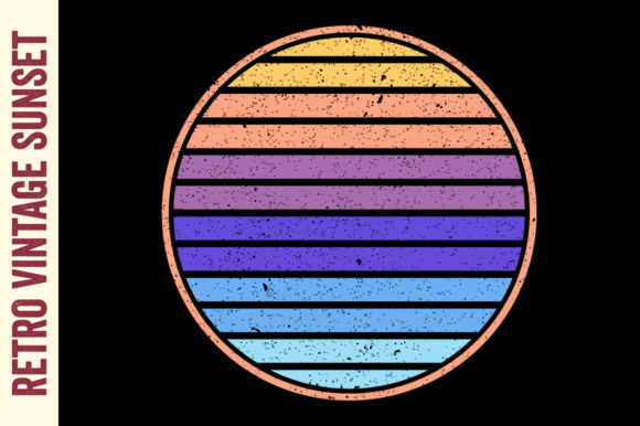 Retro Sunset Vintage Circle Grunge