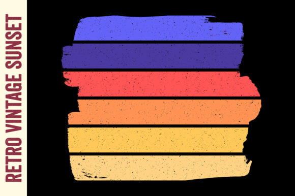 Retro Sunset Vintage Striped Paint Brush