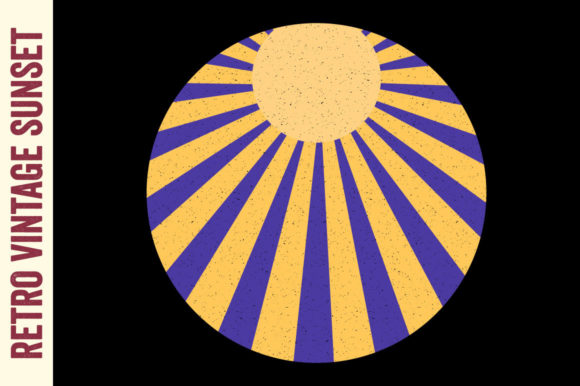 Retro Sunset Vintage Sun Rays Circle Review