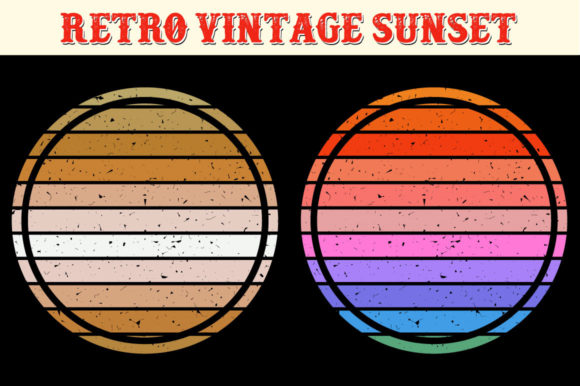 Retro Vintage Sunset Circle Graphics Review