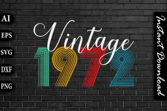 Vintage 1972 Retro Color Birthday Design Review