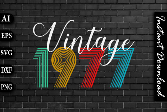 Vintage 1977 Retro Color Birthday Design Review
