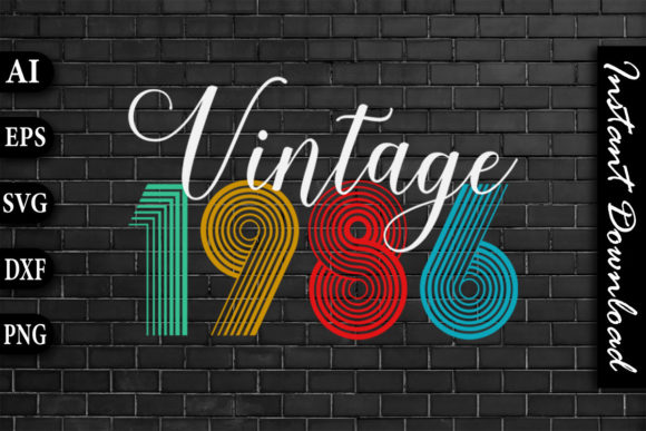Vintage 1986 Retro Color Birthday Design Review