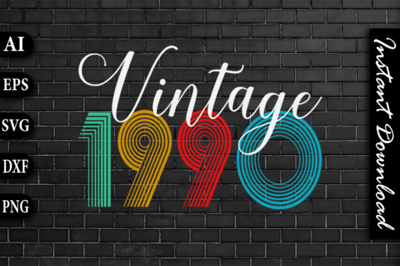 Vintage 1990 Retro Color Birthday Design Review