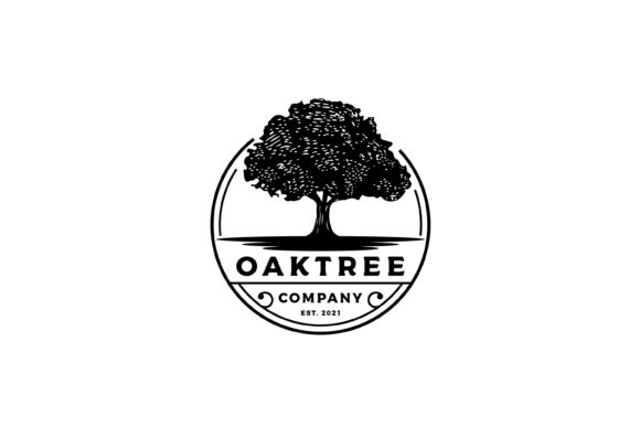 Vintage Retro Emblem Oak Tree Logo Review